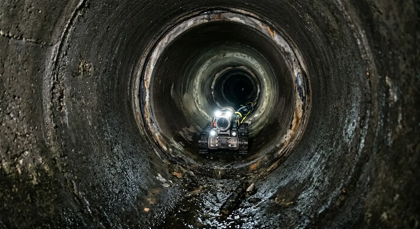 Robotic sewer camera inspecting pipe interior for Sewer Line Repair in Batesville